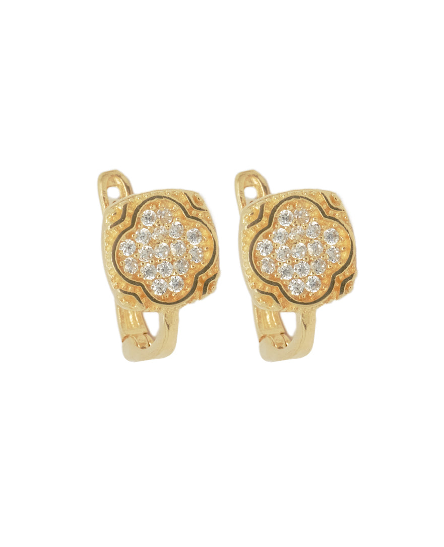 Gold Ladies Earrings (GE14741) Karat World