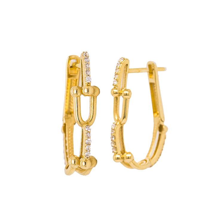 Gold Ladies Earrings (GE-14628)