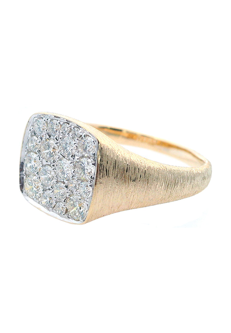 KARAT WORLD Diamond Men's Ring DRM-576 in 14K Yellow White Gold