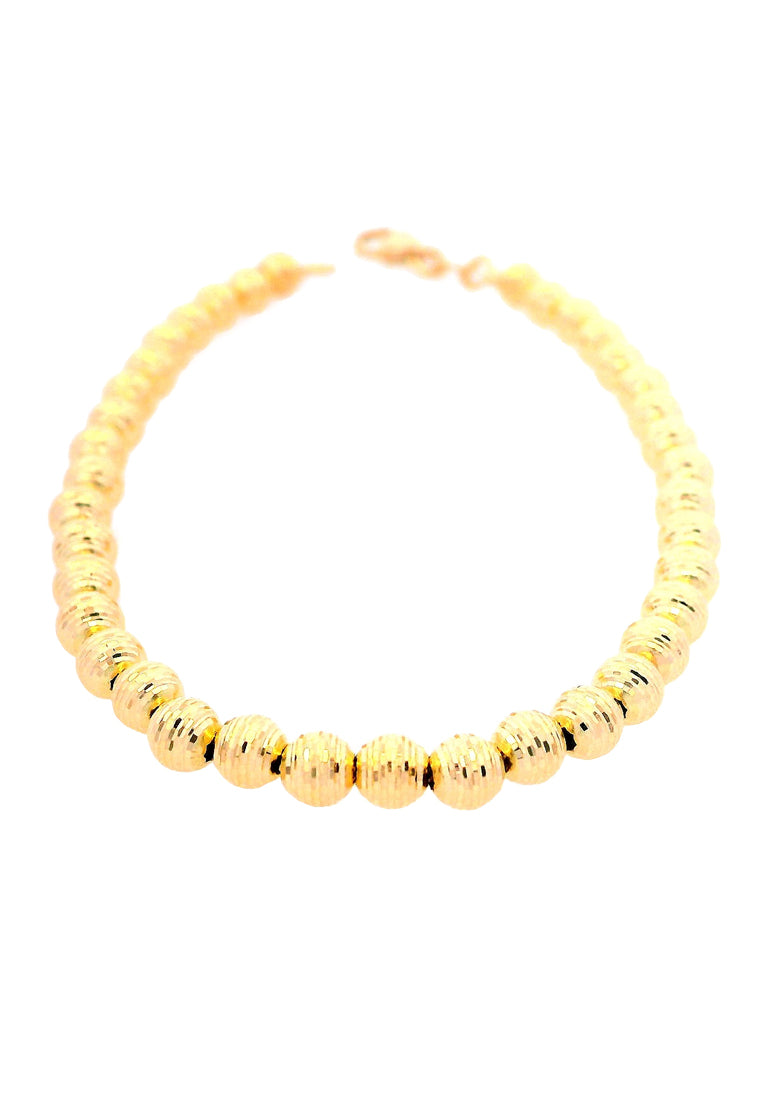 All Blued ROUND BRACELET CARVED（GOLD） Gold Bracelet (GB-12006) – Karat World