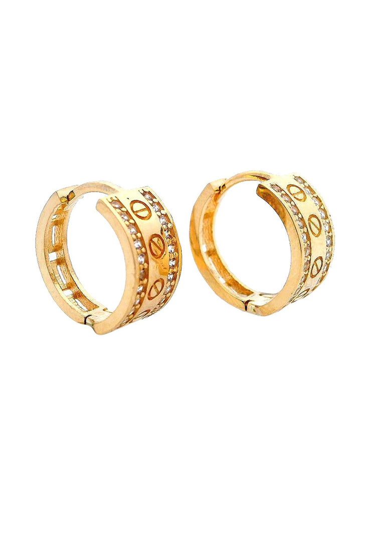 Gold Ladies Earrings (GE-15497)