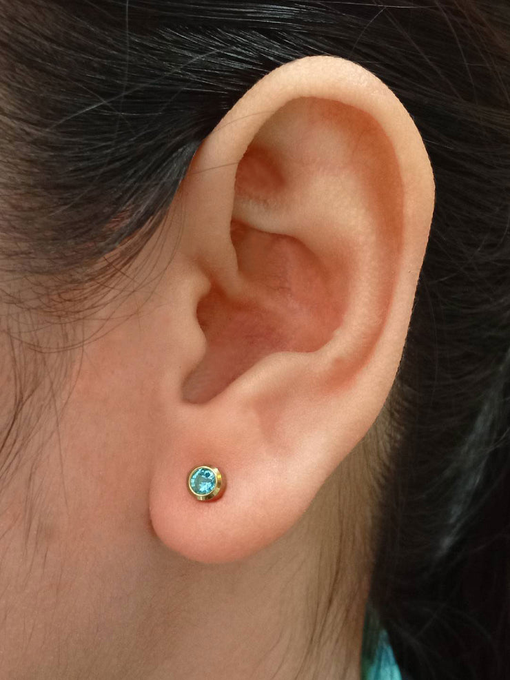 BASIC Hypoallergenic Earring March - Aquamarine