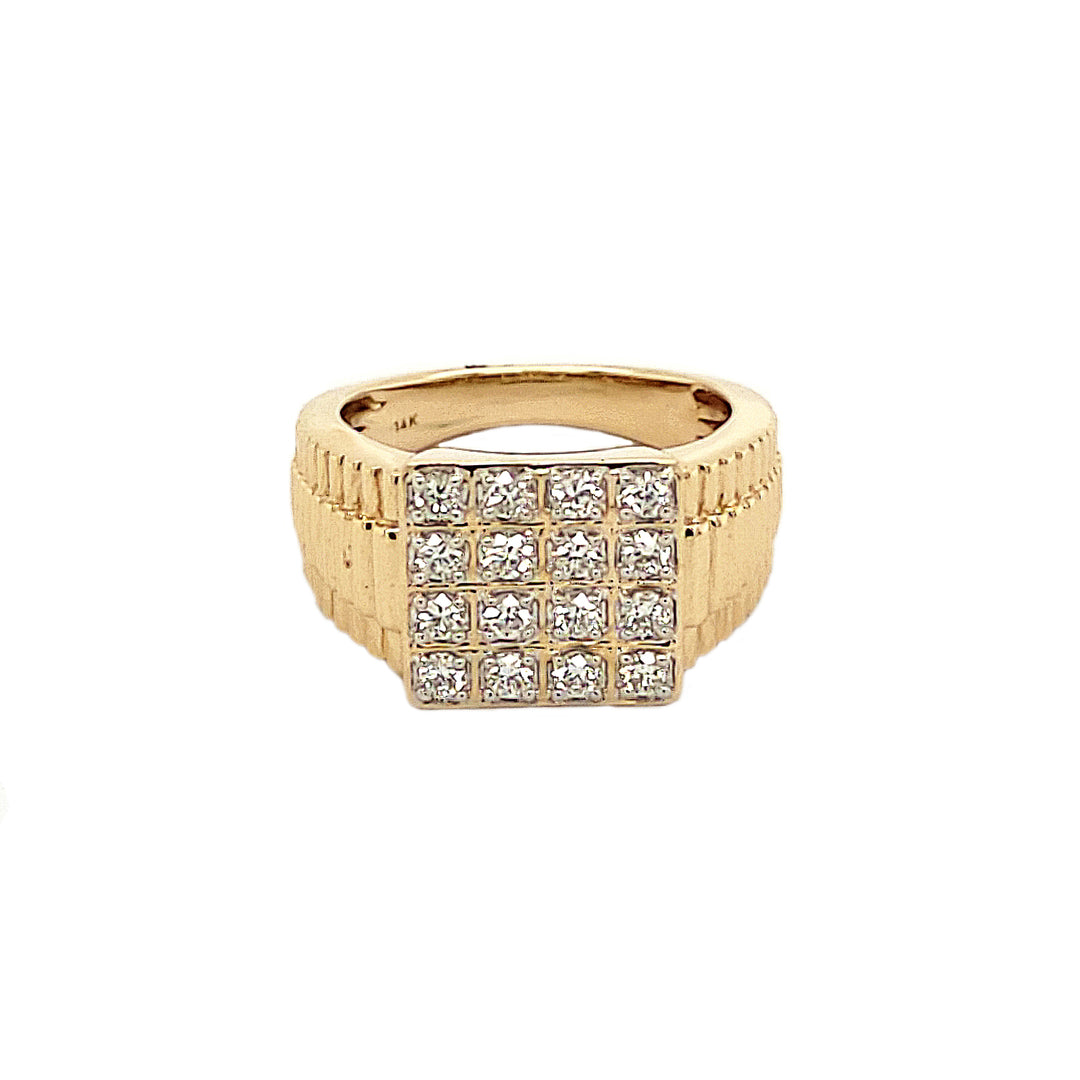 Diamond Men's Ring (DRM-409) – Karat World - Main Image