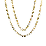 Gold Chain (Folded Heart Shape Links)